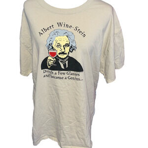 Albert Wine-Stein Drink a Few Glasses Become a Genius T-Shirt XL